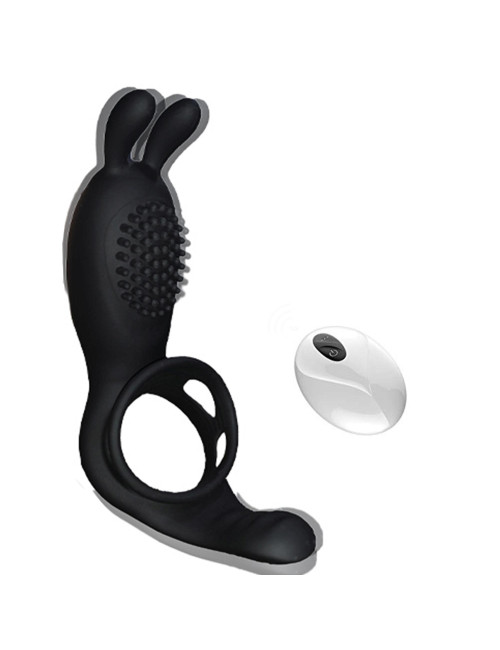 B - Series Cute Pierścień wibracyjny Rabbit z pilotem