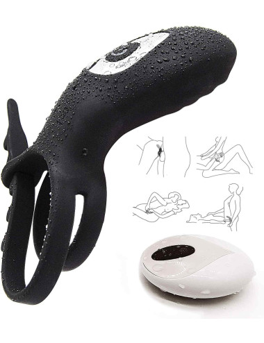 AdjustableDouble cockring with remote