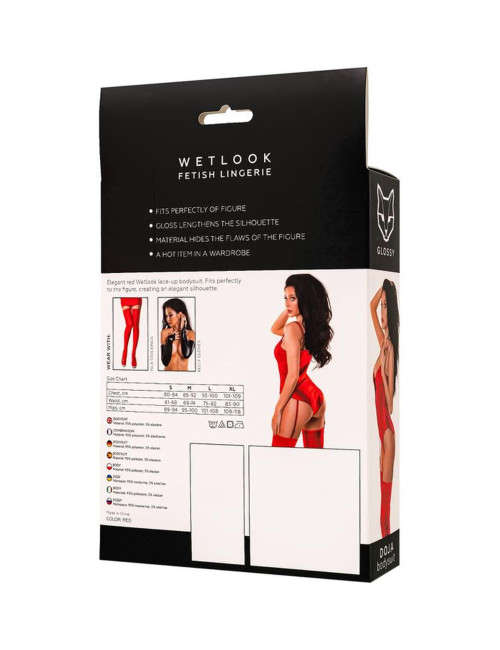 Czerwone Body Wetlook Doja Glossy L