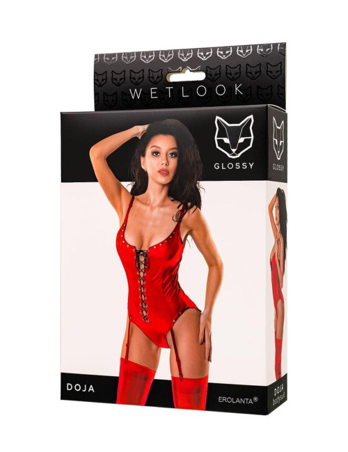 Glossy Red Doja Bodysuit Wetlook XL