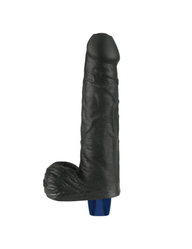 9" REAL SOFTEE Rechargeable TPE Vibrating Dildo(Black)