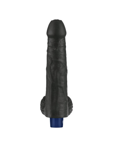 9" REAL SOFTEE Rechargeable TPE Vibrating Dildo(Black)