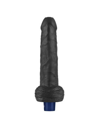 9" REAL SOFTEE Rechargeable TPE Vibrating Dildo(Black)