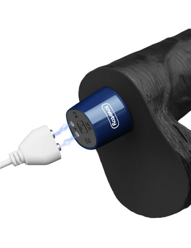 9" REAL SOFTEE Rechargeable TPE Vibrating Dildo(Black)