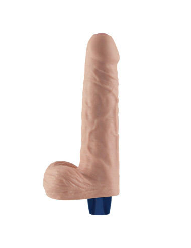 9" REAL SOFTEE Rechargeable TPE Vibrating Dildo(Flesh)