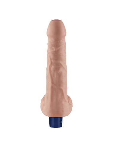 9" REAL SOFTEE Rechargeable TPE Vibrating Dildo(Flesh)
