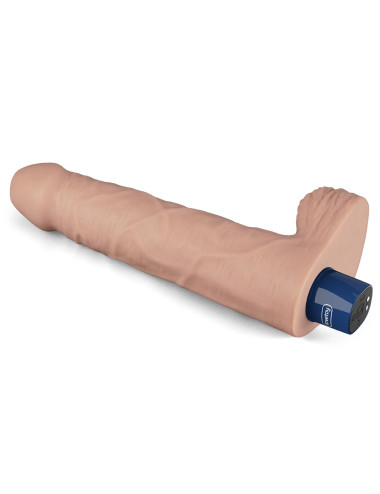 9" REAL SOFTEE Rechargeable TPE Vibrating Dildo(Flesh)