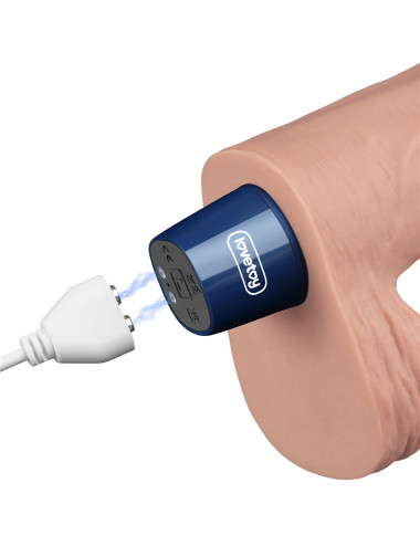 9" REAL SOFTEE Rechargeable TPE Vibrating Dildo(Flesh)