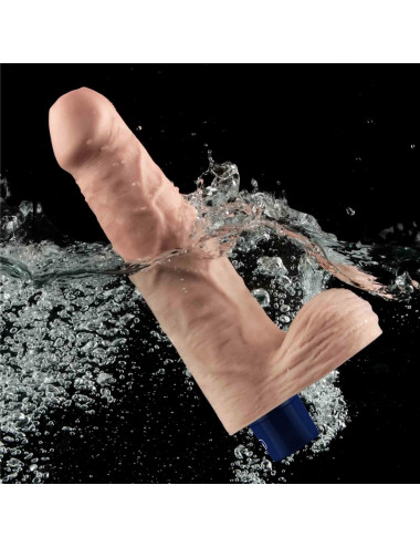 9" REAL SOFTEE Rechargeable TPE Vibrating Dildo(Flesh)