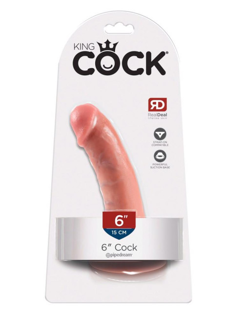 King Cock Dildo z cyber skóry z przyssawką 16 cm Flesh
