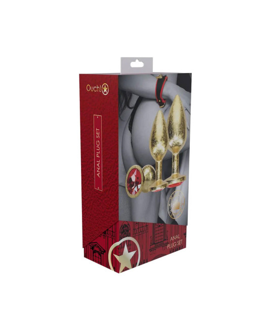 Milan Collection – Zestaw 3 Metalowych Plugów Analnych Gold, Aluminium, Złote Bazy