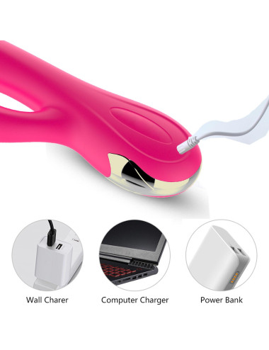 Wibrator-Silicone Vibrator USB 7 Function + Booster / Heating