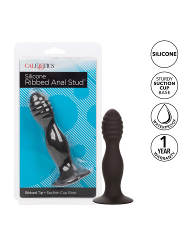 Ribbed Anal Stud Black
