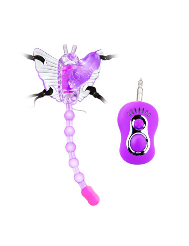 Baile Butterfly Wibrator motylkowy strap-on - 7 funkcji, stymulator łechtaczki i pochwy