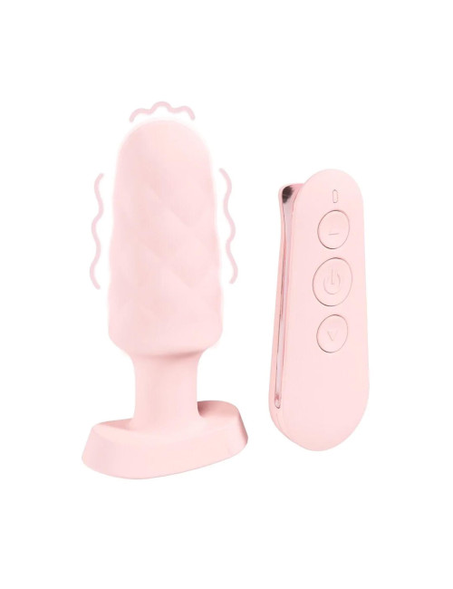 Velvet Pink - Wibrujący Plug Anal z Pilotem, 10 Funkcji, Zabawki Analne