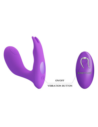 PRETTY LOVE - Idabelle Purple, 12 vibration functions 12 pulse wave settings Wireless remote control