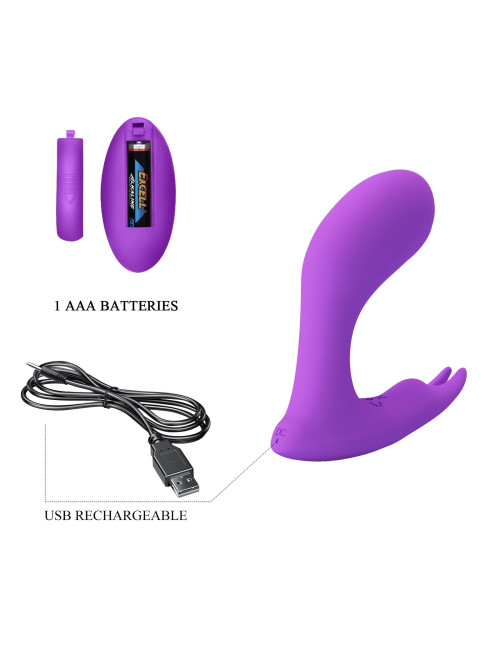 PRETTY LOVE Idabelle Purple – Wibrator Punkt G, zdalnie sterowany, 12 funkcji wibracji i 12 pulsów