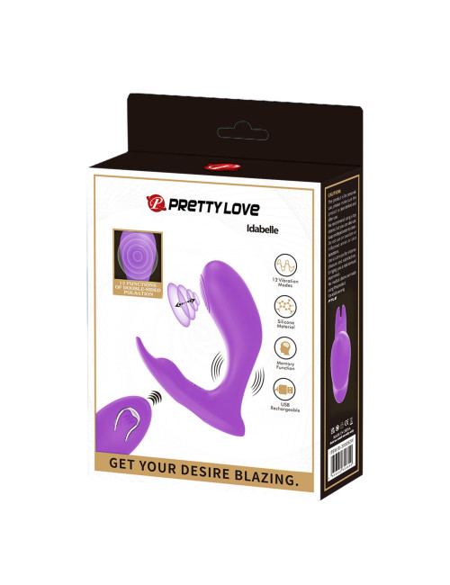 PRETTY LOVE Idabelle Purple – Wibrator Punkt G, zdalnie sterowany, 12 funkcji wibracji i 12 pulsów