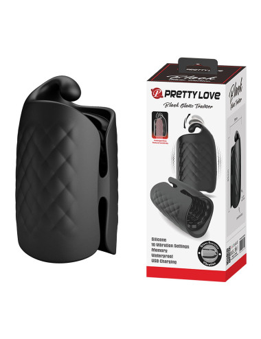 PRETTY LOVE Black Glans Trainer – Zabawka waginy z wibracją, 10 funkcji