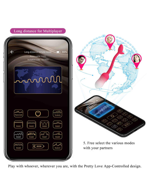 Pretty Love Poulsen App-Controlled Egg Vibrator - Jajko Wibracyjne z Aplikacją, 12 Trybów