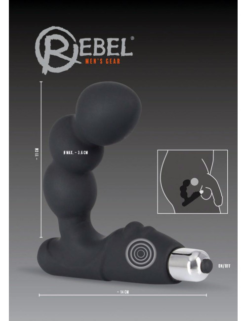 Rebel Silikonowy Masażer Prostaty z Funkcją Wibracji 14 cm