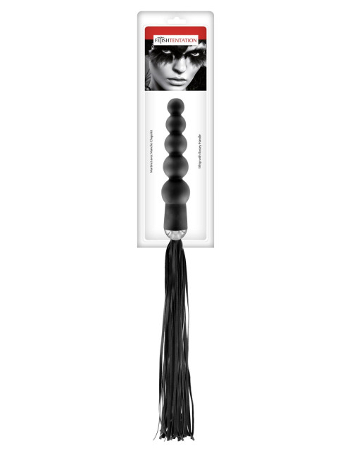 Zabawki BDSM: Plug analny Martinet z uchwytem różańca - silikon, bez ftalanów, 490 mm