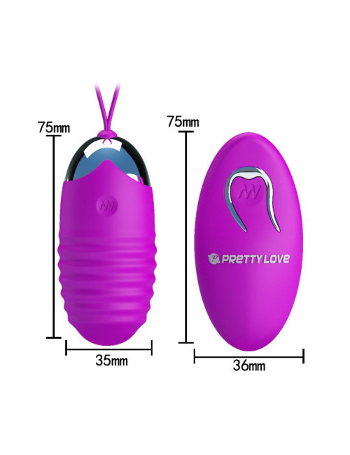 PRETTY LOVE JESSICA USB Jajko Bezprzewodowe Wibrujące 12 Funkcji - Wodoodporne, Silikon Zabawki