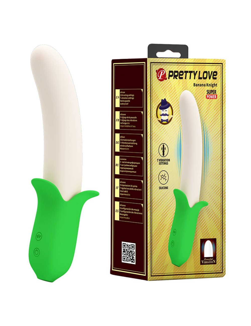 Pretty Love Banana Knight – Wibrator silikonowy, Punkt G, 7 trybów wibracji – Zabawki erotyczne