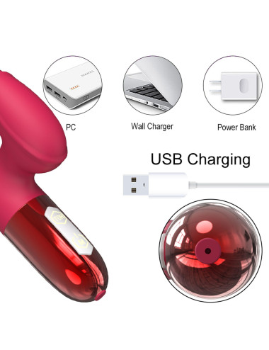 Wibrator-Silicone Vibrator USB, 10 vibration modes, Heating