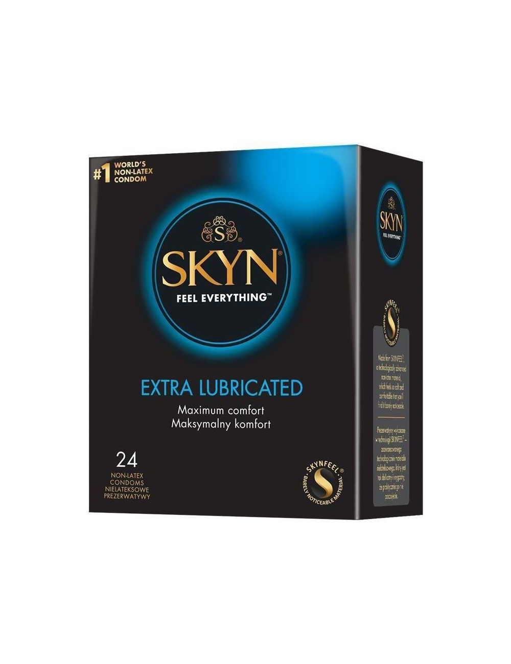 Prezerwatywy SKYN Extra Lube 24 – Afrodyzjaki, bez lateksu, poliizoprenowe z dodatkowym nawilżeniem