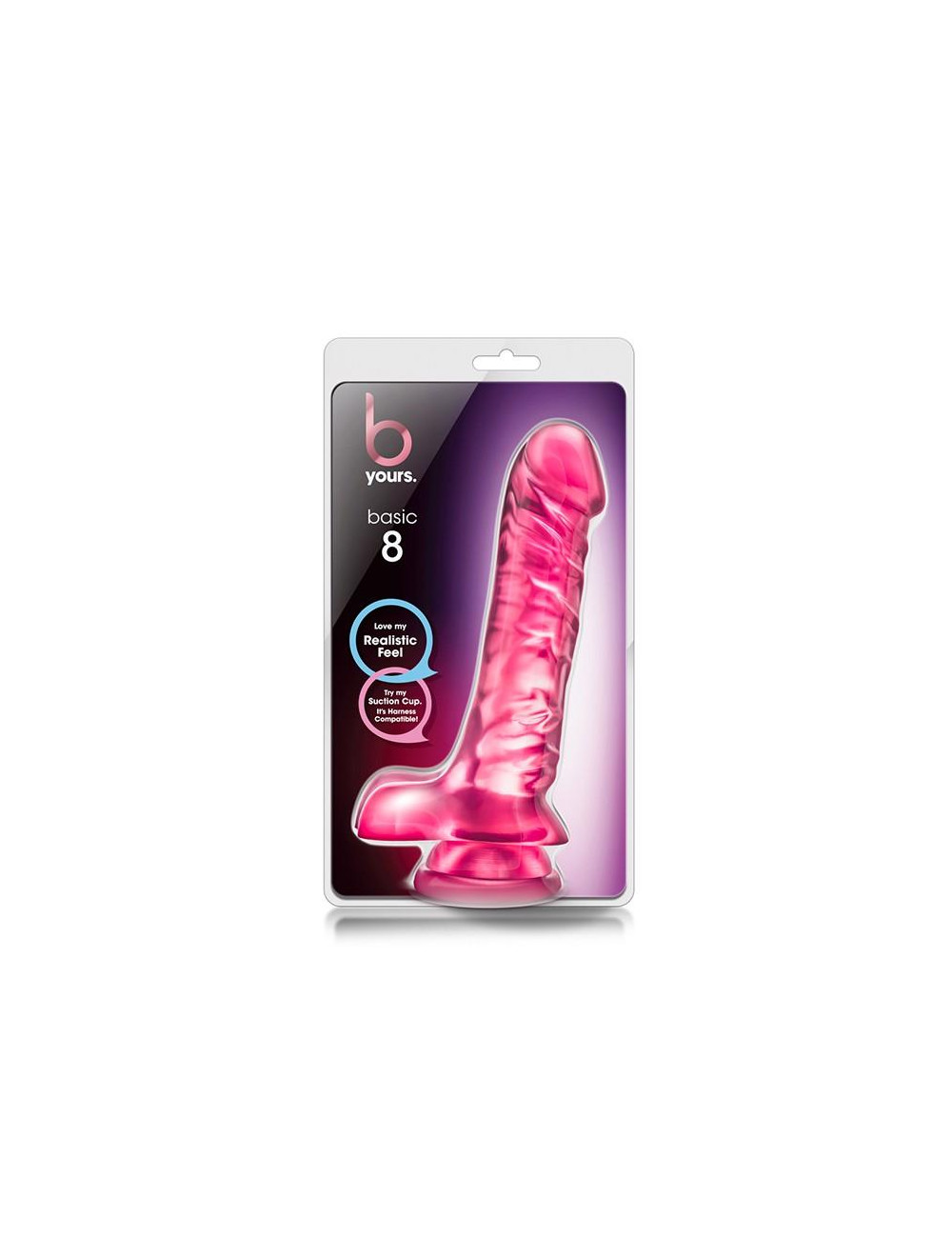 Dildo żelowy B YOURS BASIC 8 PINK z przyssawką – realistyczny, łatwy do czyszczenia