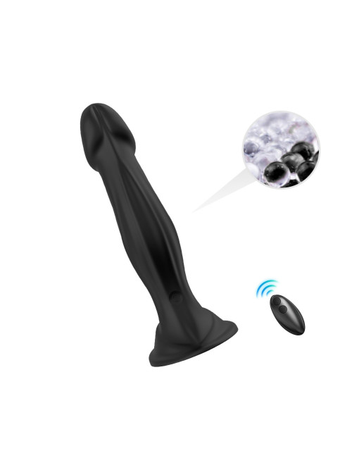 Optimus Black Dildo Realistyczny - 9 funkcji wibracji, zdalny pilot, wodoodporny
