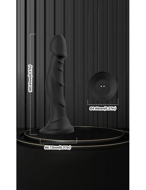 Optimus Black Dildo Realistyczny - 9 funkcji wibracji, zdalny pilot, wodoodporny