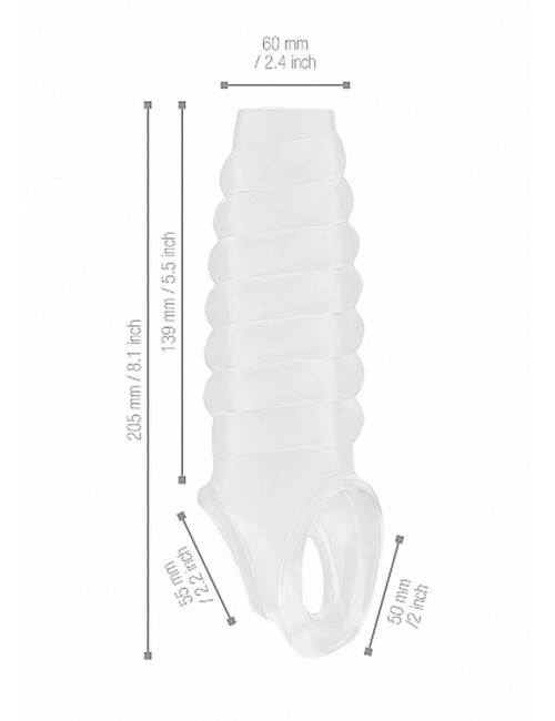 No.21 Dong Extension Transparent - Przedłużka Nakładka Zabawki Soft TPE Wodoodporna