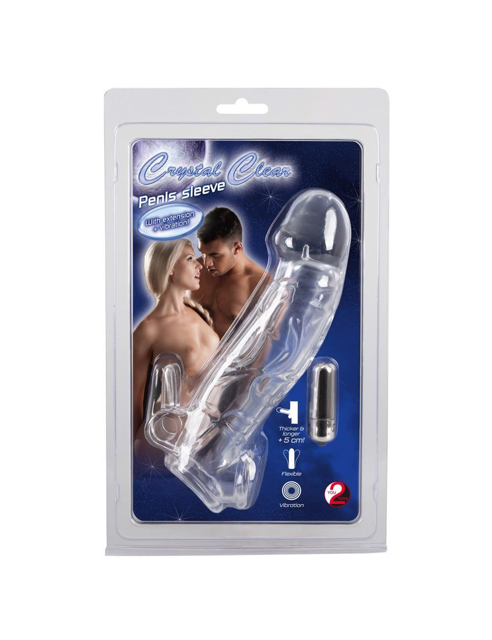 Chrystal Skin Penis Sleeve Vi - Przedłużka i Nakładka Wibracyjna do Zabawek Intymnych