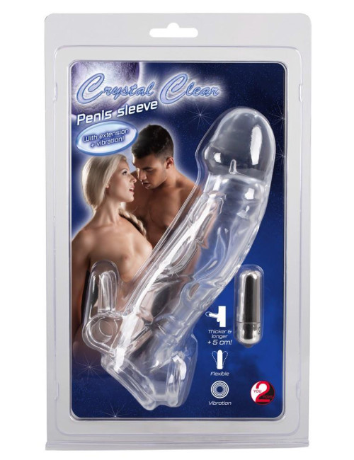 Chrystal Skin Penis Sleeve Vi - Przedłużka i Nakładka Wibracyjna do Zabawek Intymnych