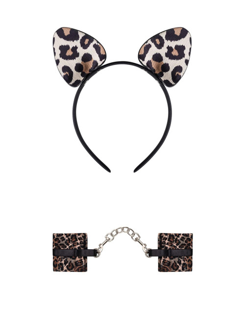 Obsessive Tigerlla O/S - Zestaw Erotyczny z Maską, Packą i Kajdankami