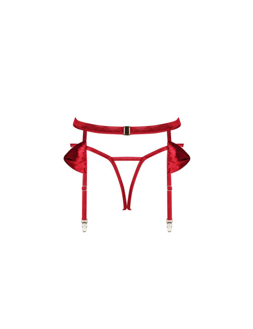 Obsessive Rubinesa Czerwony Zestaw: Pas i Stringi S/M