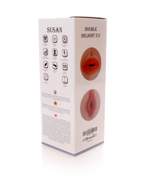Masturbator USB Susan Double Delight 2.0 – 36 funkcji, CyberSkin, Zabawki Waginy Z Wibracją