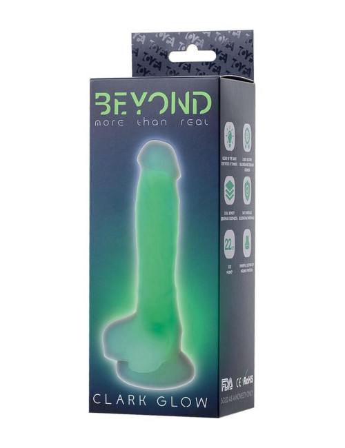 BEYOND BY TOYFA Clark Glow Green 16,5cm Dildo Żelowy Świecący w Ciemności