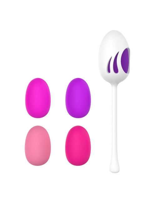 Kegel Ball Pink-purple – kulki kegla bez wibracji z silikonu medycznego, 128 mm