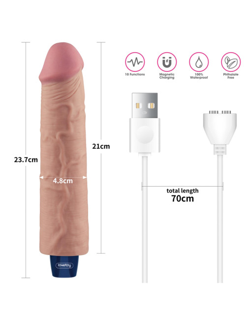 Lovetoy Realistyczny Dildo Softee Soft-Skin 9.5 cala