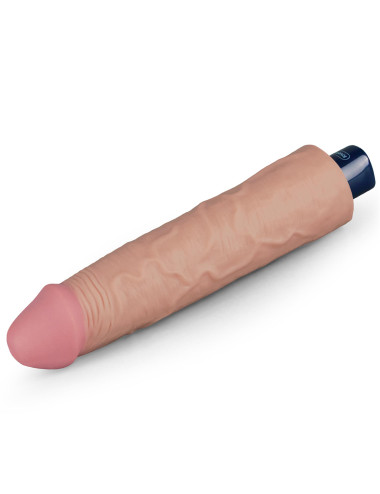 9.5" REAL SOFTEE Rechargeable TPE Vibrating Dildo(Flesh)
