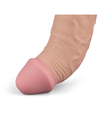 9.5" REAL SOFTEE Rechargeable TPE Vibrating Dildo(Flesh)