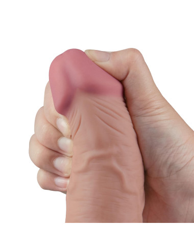 9.5" REAL SOFTEE Rechargeable TPE Vibrating Dildo(Flesh)