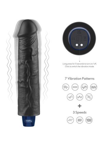 9.5" REAL SOFTEE Rechargeable TPE Vibrating Dildo(Black