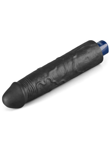 9.5" REAL SOFTEE Rechargeable TPE Vibrating Dildo(Black