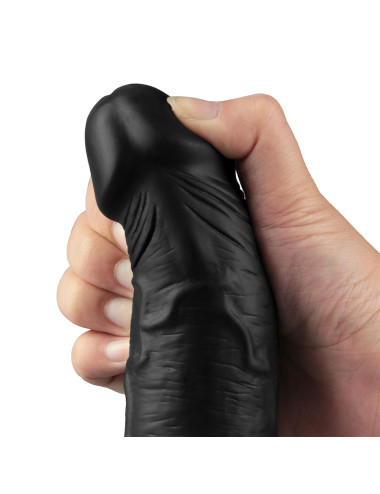 9.5" REAL SOFTEE Rechargeable TPE Vibrating Dildo(Black