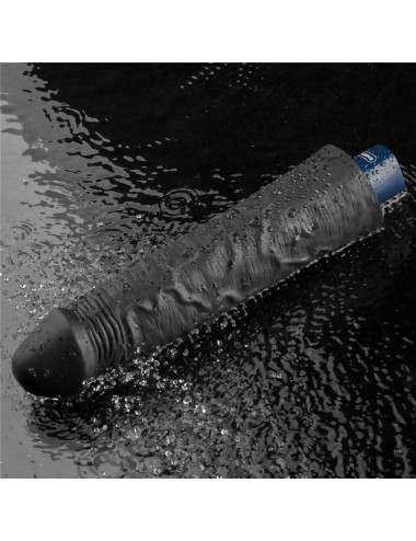 9.5" REAL SOFTEE Rechargeable TPE Vibrating Dildo(Black