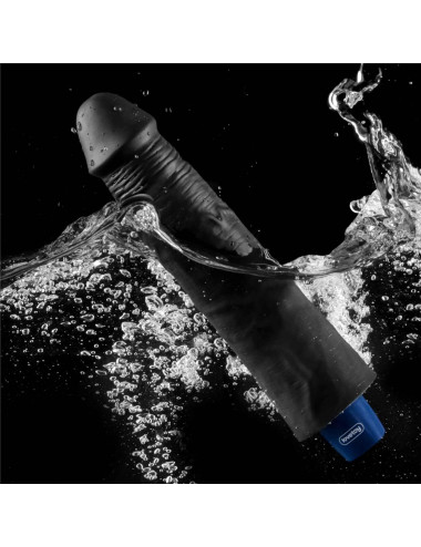 9.5" REAL SOFTEE Rechargeable TPE Vibrating Dildo(Black